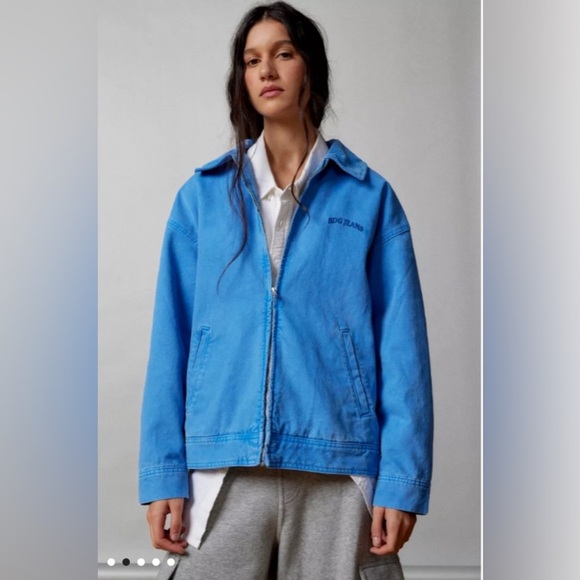 NWT BDG Light Blue Bright Dex Canvas Oversized Workwear Jacket - Picture 4 of 8